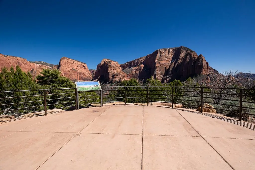 The kolob canyon elopement location in Zion National Park is a paved area right off the parking lot.