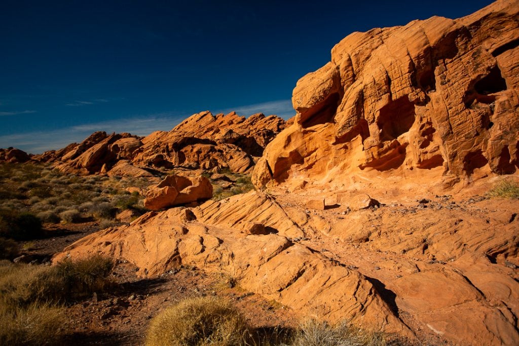 Sandstone rock formations outside Valley of fire state park are similar in nature.