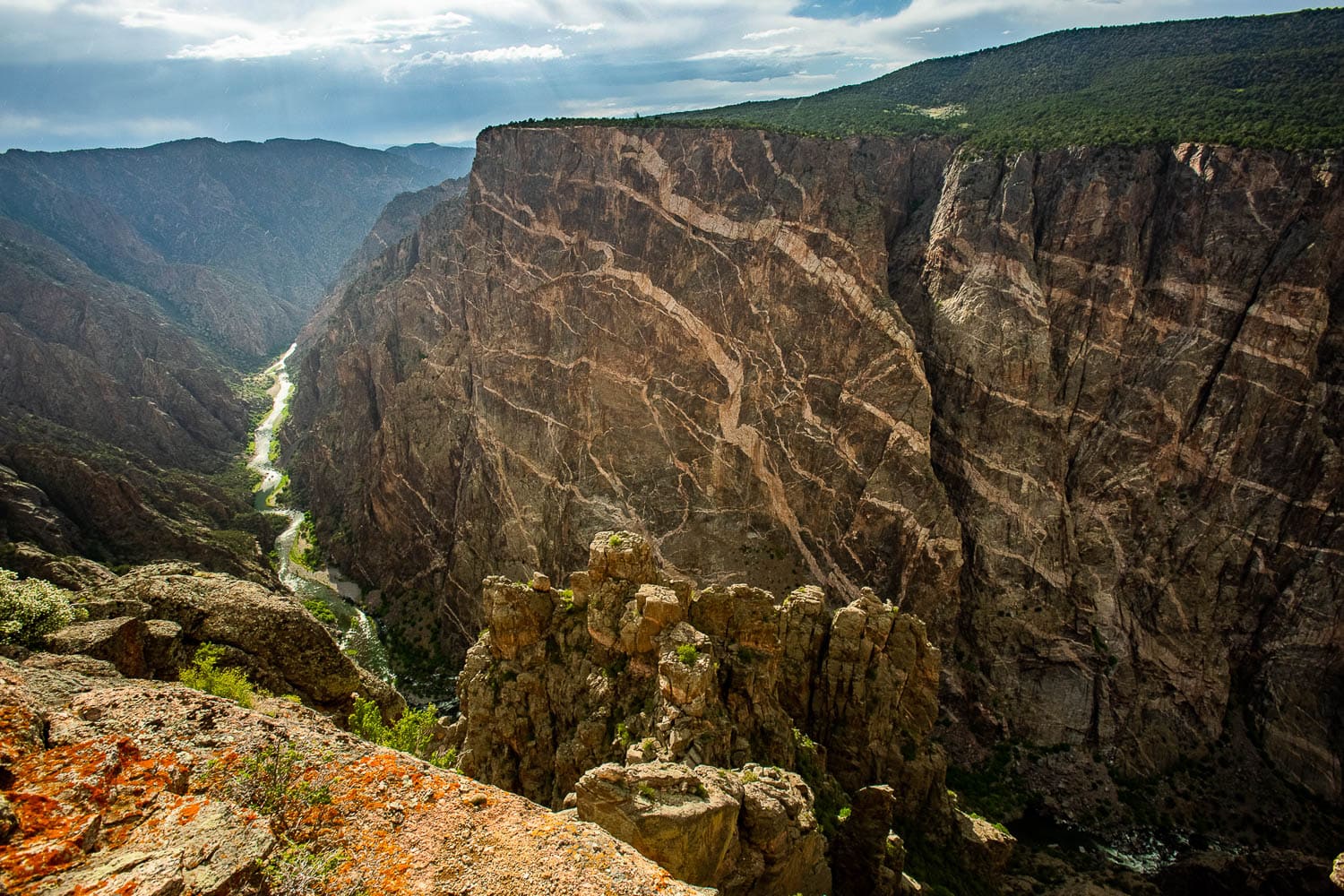 The painted wall at Black Canyon of the Gunnison National Park in colorado
