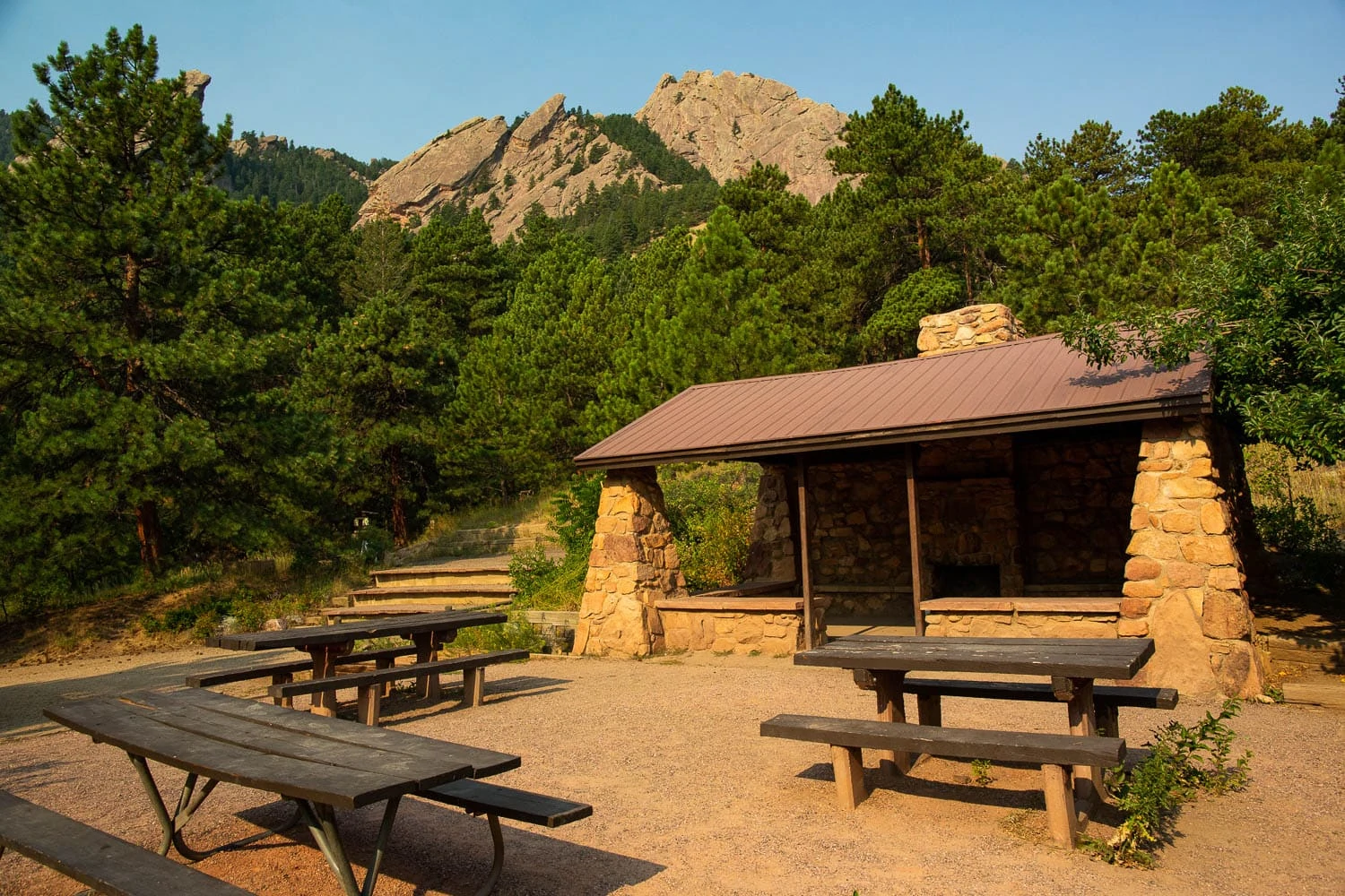 Bluebell shelter is a small reserveable wedding location in chautauqua park in Boulder.