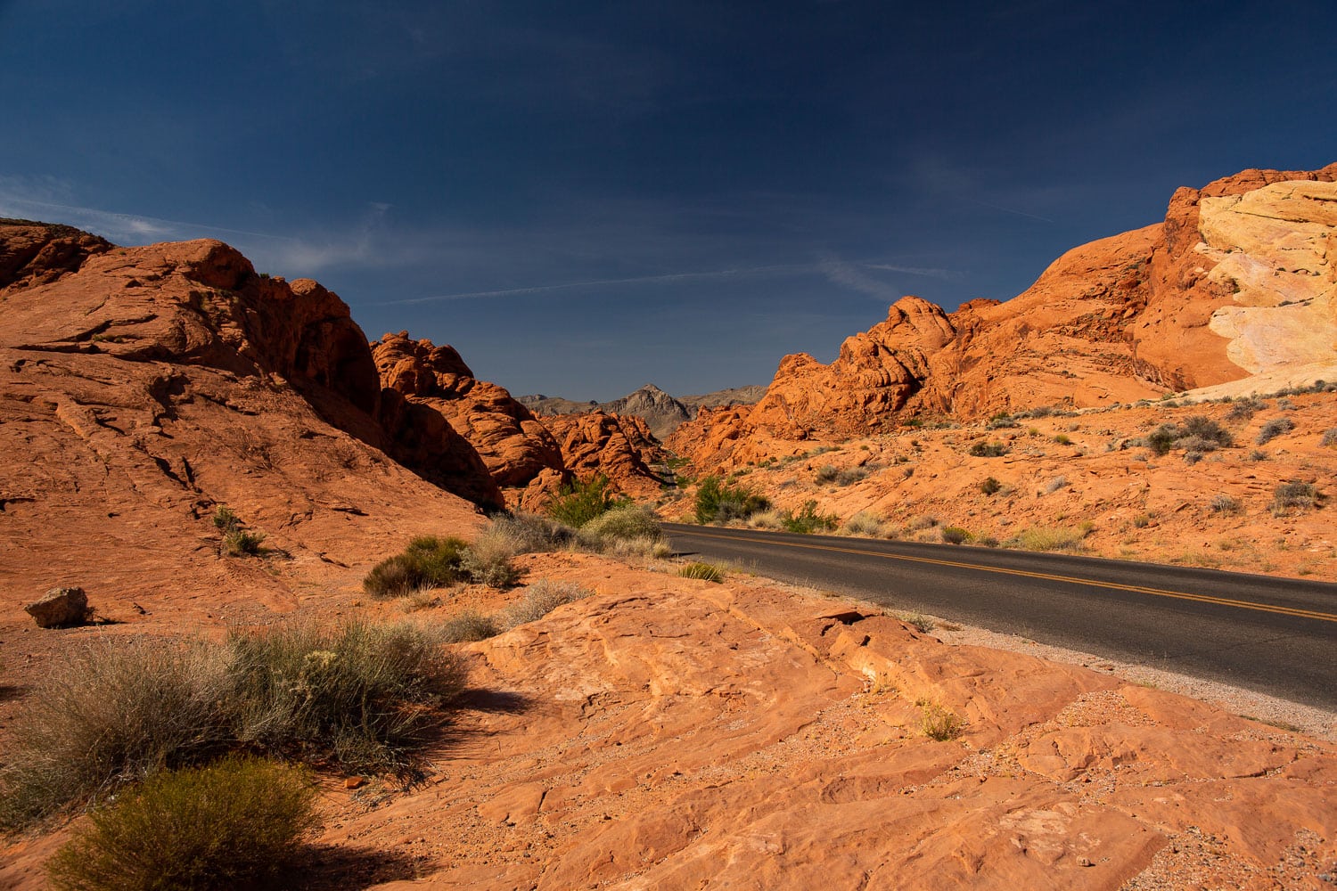 The road leading to Rainbow Vista in Valley of Fire, Nevada.