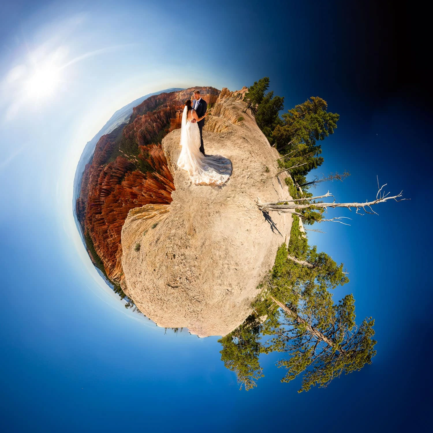 A tiny planet taken in Bryce Canyon in Utah.