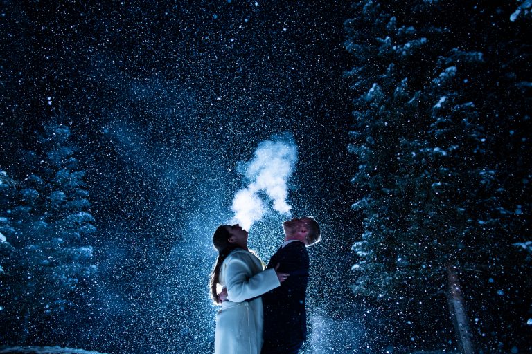 Twin Lakes Elopement Photos in Winter