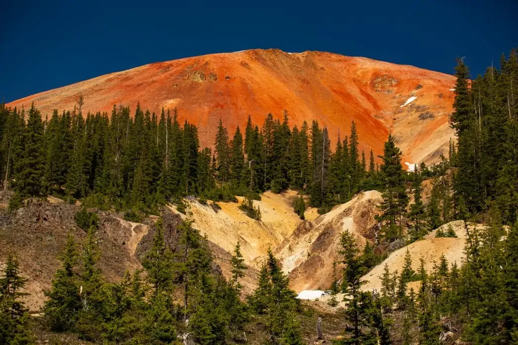 Red mountain in Ouray, Colorado.