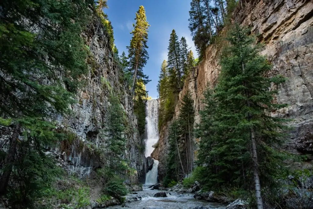 A large waterfall in telluride, Colorado.