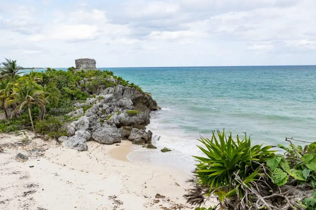 Tulum's famous ruins make a great place to elope in the riviera maya.