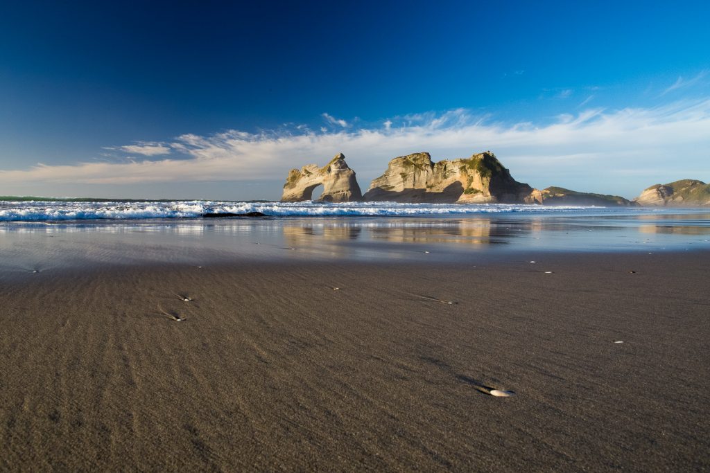The beach at Archway Islands on the South Island of New Zealand.