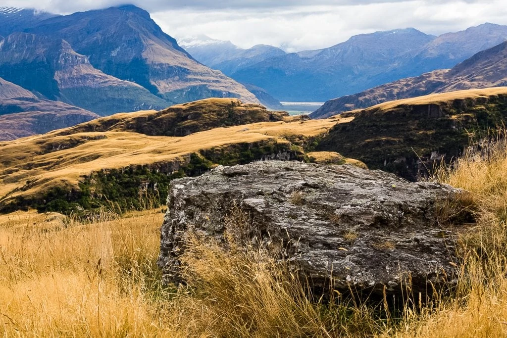 A mountain view near Wanaka, New Zealand.