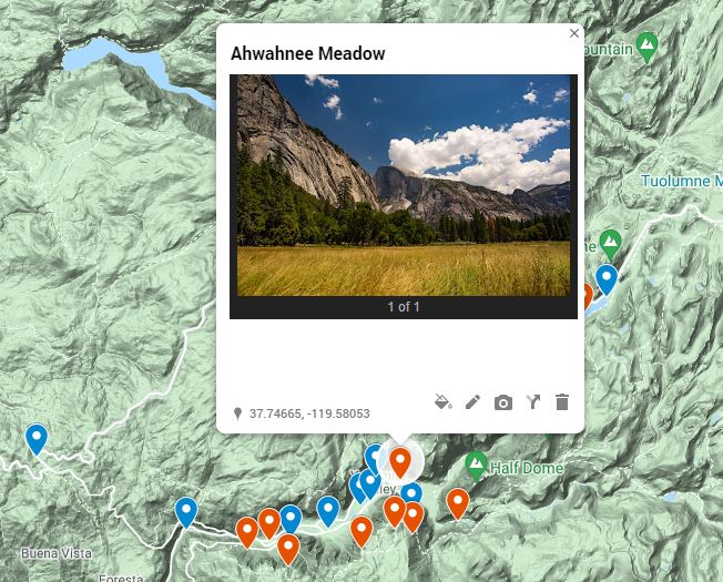 A detailed map of how to elope in Yosemite National Park