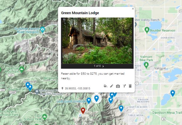 An interactive map of boulder elopement locations. 