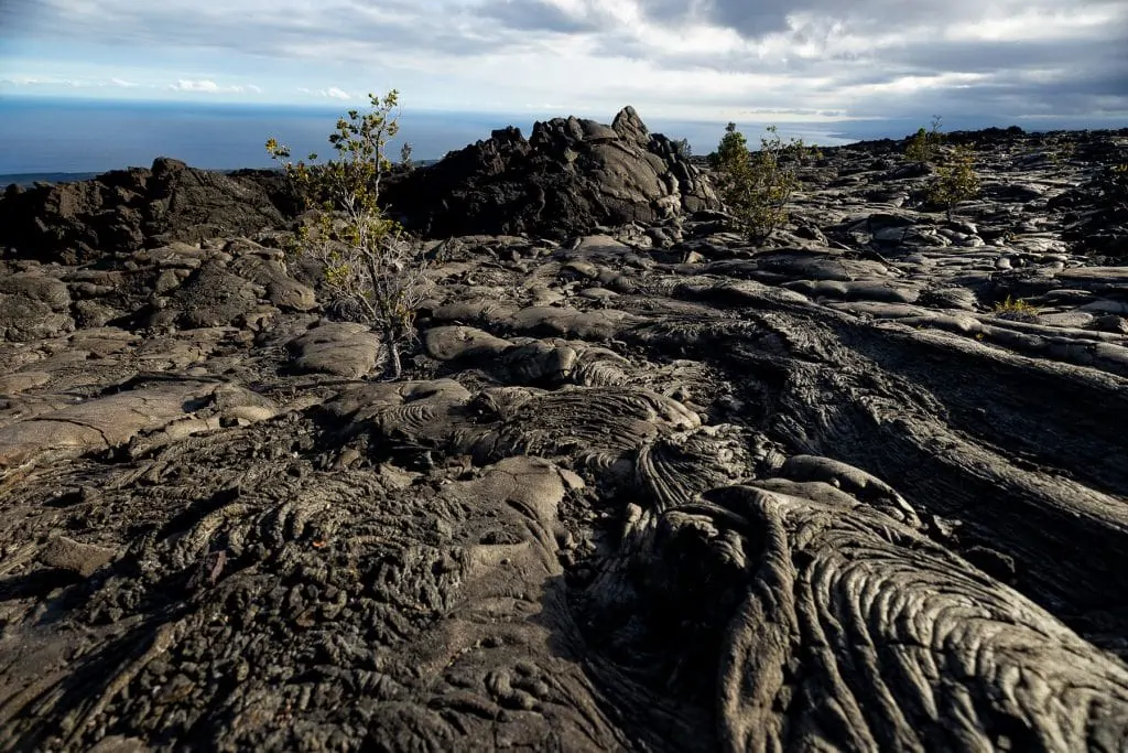 Dramatic lava flows in Hawaii Volcanoes National Park.