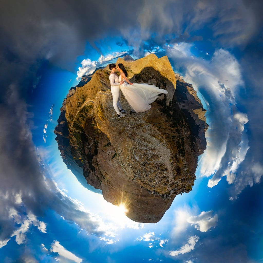 A tiny planet of two lesbian brides in the mountains of Colorado.