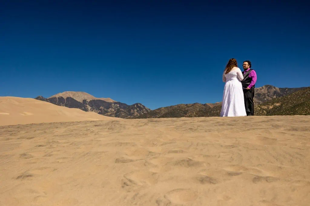 A great sand dunes national park elopement on the sand.
