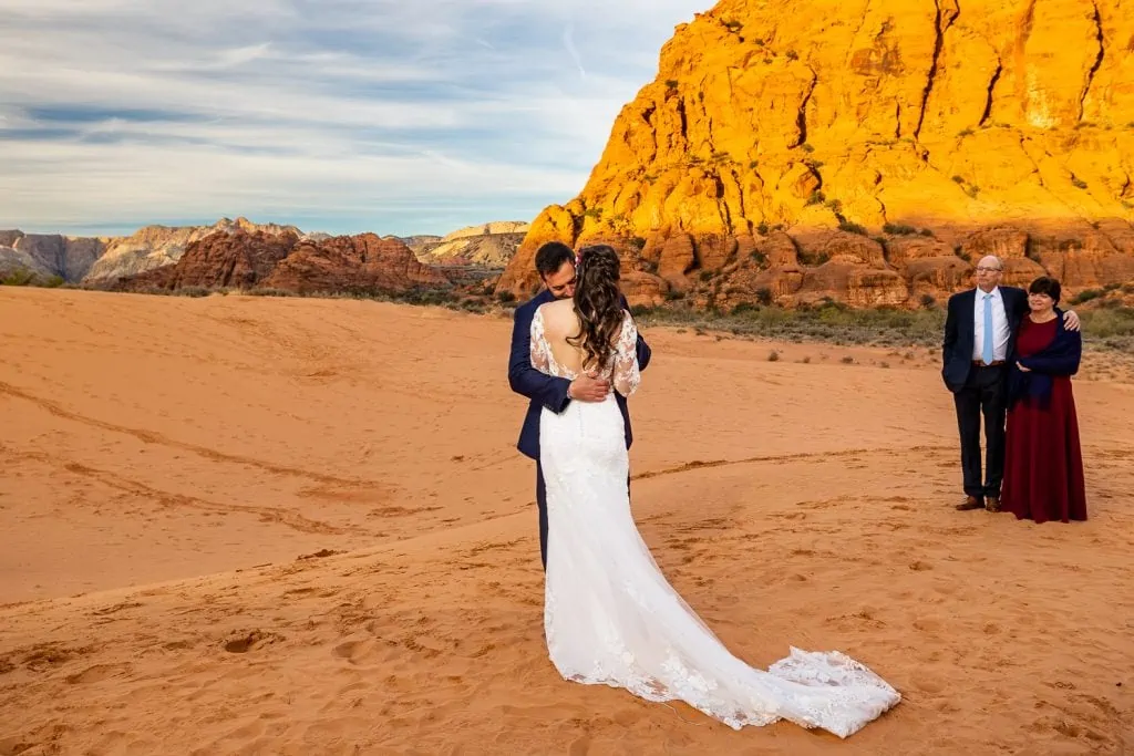 A first dance on the sand dunes in Snow Canyon state park. 